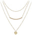 Coin and Tube Layered Choker Necklace - Handmade