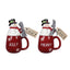 Ceramic Christmas Mugs, with Snowman Lid